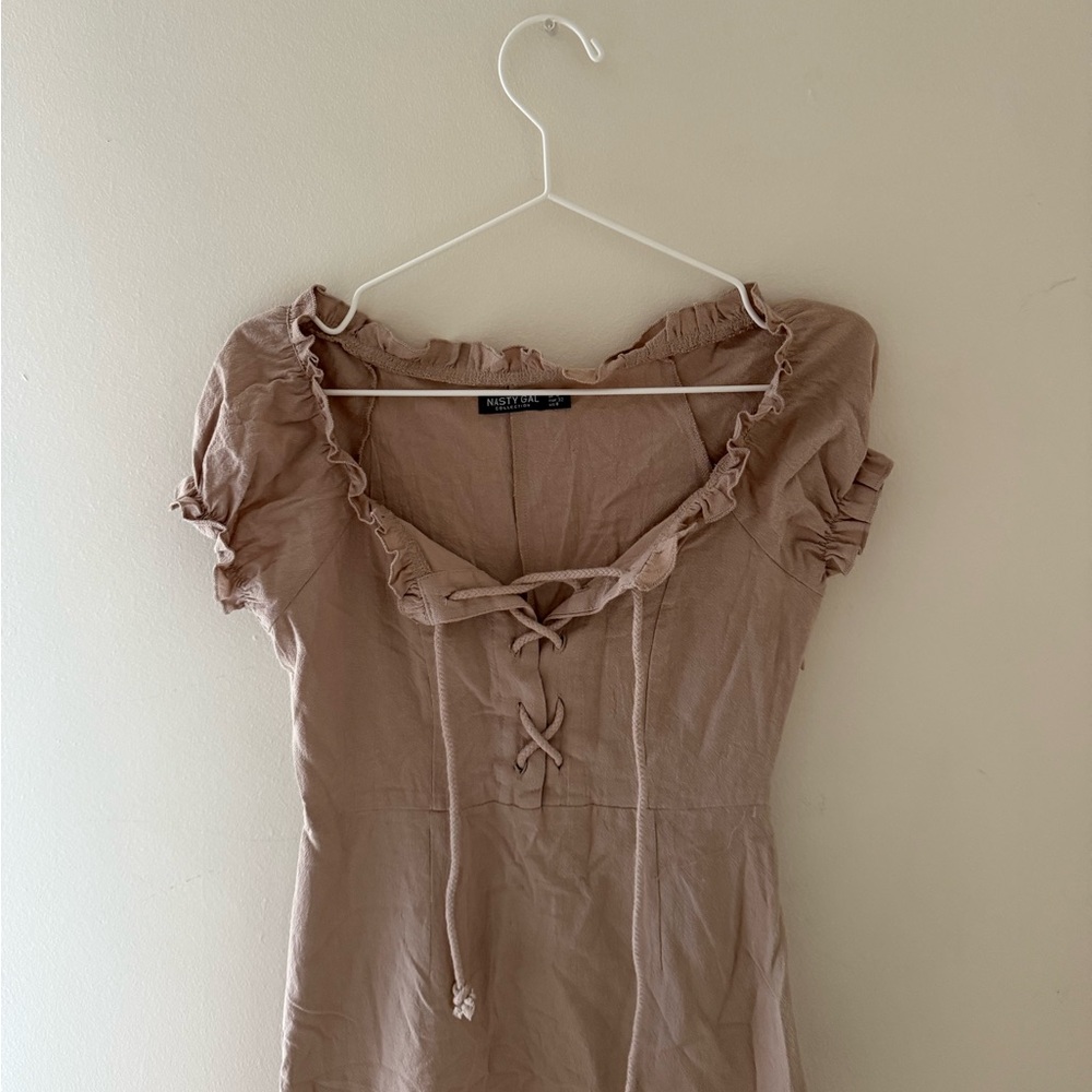 Nasty Gal Ruffled Lace Up Dress